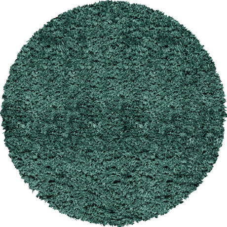 Forest Green 3' 3 x 3' 3 Infinity Shag Round Area Rug Thick Soft Touch Fluffy & Plush Shaggy Pile 100% Polypropylene With Jute Backing Solid Color Minimalist Carpet for Sale at Rug Engine