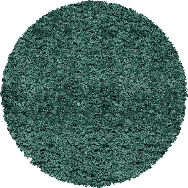 Forest Green 3' 3 x 3' 3 Infinity Shag Round Area Rug Thick Soft Touch Fluffy & Plush Shaggy Pile 100% Polypropylene With Jute Backing Solid Color Minimalist Carpet for Sale at Rug Engine