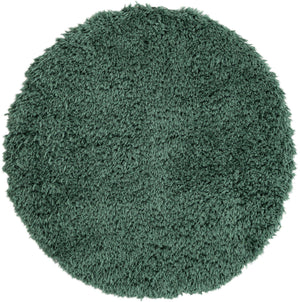 Forest Green 4' 1 x 4' 1 Infinity Shag Round Area Rug Thick Soft Touch Fluffy & Plush Shaggy Pile 100% Polypropylene With Jute Backing Solid Color Minimalist Carpet for Sale at Rug Engine