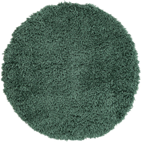Forest Green 4' 1 x 4' 1 Infinity Shag Round Area Rug Thick Soft Touch Fluffy & Plush Shaggy Pile 100% Polypropylene With Jute Backing Solid Color Minimalist Carpet for Sale at Rug Engine
