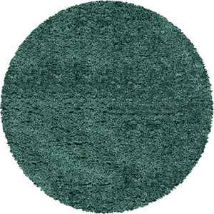 Forest Green 5' 1 x 5' 1 Infinity Shag Round Area Rug Thick Soft Touch Fluffy & Plush Shaggy Pile 100% Polypropylene With Jute Backing Solid Color Minimalist Carpet for Sale at Rug Engine