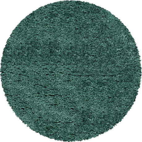 Forest Green 5' 1 x 5' 1 Infinity Shag Round Area Rug Thick Soft Touch Fluffy & Plush Shaggy Pile 100% Polypropylene With Jute Backing Solid Color Minimalist Carpet for Sale at Rug Engine