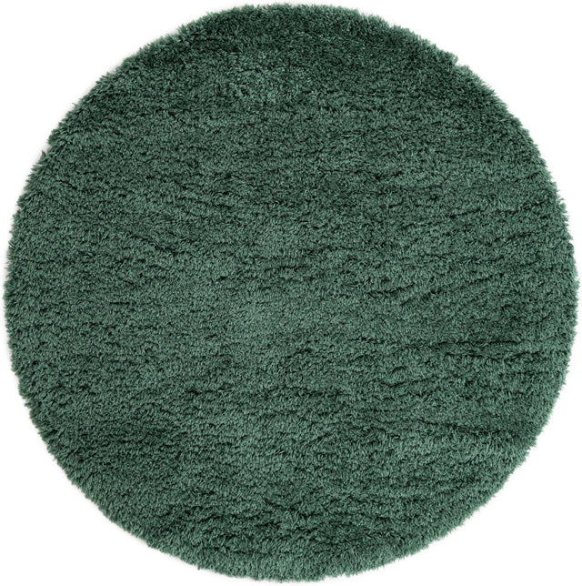 Forest Green 6' 7 x 6' 7 Infinity Shag Round Area Rug Thick Soft Touch Fluffy & Plush Shaggy Pile 100% Polypropylene With Jute Backing Solid Color Minimalist Carpet for Sale at Rug Engine