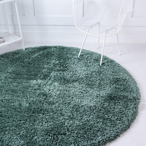 Forest Green 8' x 8' Infinity Shag Round Area Rug Thick Soft Touch Fluffy & Plush Shaggy Pile 100% Polypropylene With Jute Backing Solid Color Minimalist Carpet for Sale at Rug Engine