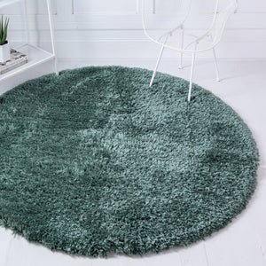 Forest Green 8' x 8' Infinity Shag Round Area Rug Thick Soft Touch Fluffy & Plush Shaggy Pile 100% Polypropylene With Jute Backing Solid Color Minimalist Carpet for Sale at Rug Engine