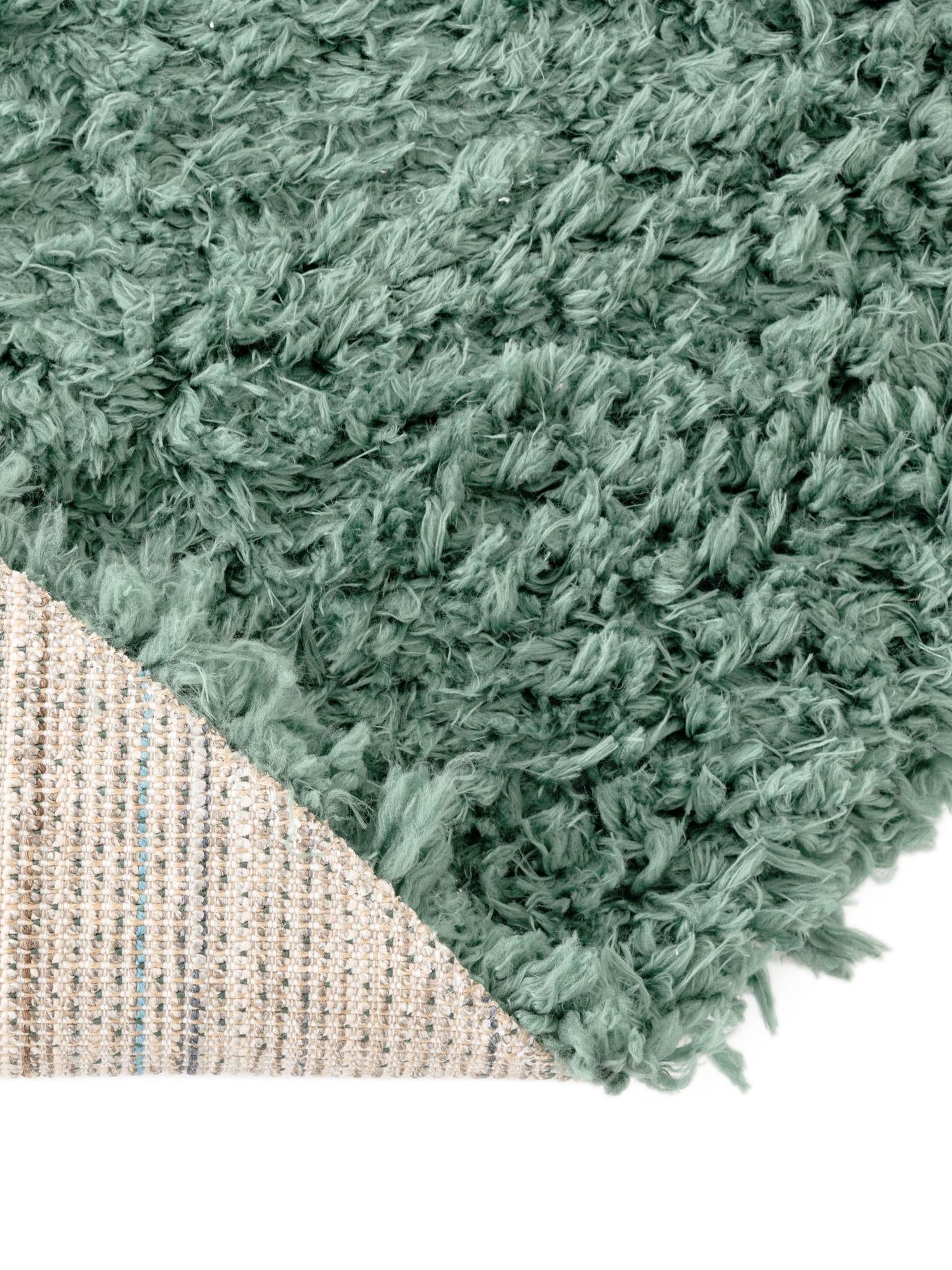 Forest Green 5' 1 x 5' 1 Infinity Shag Round Area Rug Thick Soft Touch Fluffy & Plush Shaggy Pile 100% Polypropylene With Jute Backing Solid Color Minimalist Carpet for Sale at Rug Engine