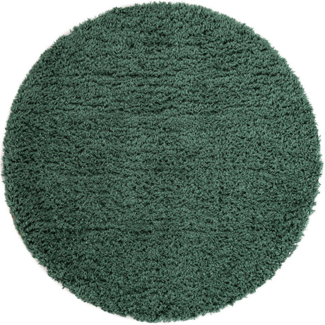 Forest Green 6' 1 x 6' 1 Infinity Shag Round Area Rug Thick Soft Touch Fluffy & Plush Shaggy Pile 100% Polypropylene With Jute Backing Solid Color Minimalist Carpet for Sale at Rug Engine