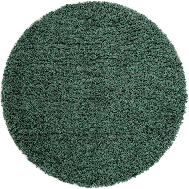 Forest Green 6' 1 x 6' 1 Infinity Shag Round Area Rug Thick Soft Touch Fluffy & Plush Shaggy Pile 100% Polypropylene With Jute Backing Solid Color Minimalist Carpet for Sale at Rug Engine