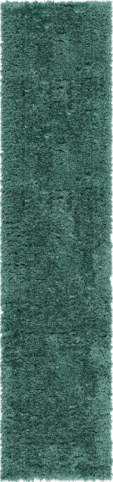 Forest Green 2' 7 x 13' 1 Infinity Shag Runner Area Rug Thick Soft Touch Fluffy & Plush Shaggy Pile 100% Polypropylene With Jute Backing Solid Color Minimalist Carpet for Sale at Rug Engine