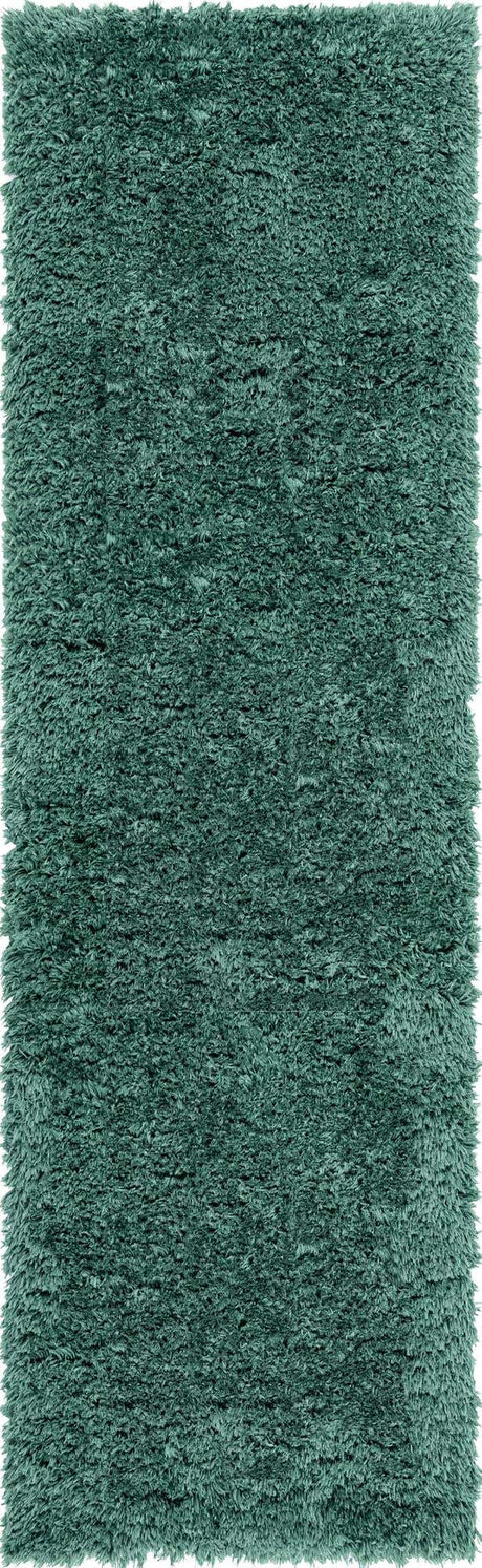 Forest Green 2' 7 x 10' Infinity Shag Runner Area Rug Thick Soft Touch Fluffy & Plush Shaggy Pile 100% Polypropylene With Jute Backing Solid Color Minimalist Carpet for Sale at Rug Engine