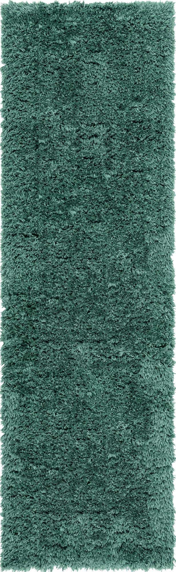 Forest Green 2' 7 x 10' Infinity Shag Runner Area Rug Thick Soft Touch Fluffy & Plush Shaggy Pile 100% Polypropylene With Jute Backing Solid Color Minimalist Carpet for Sale at Rug Engine
