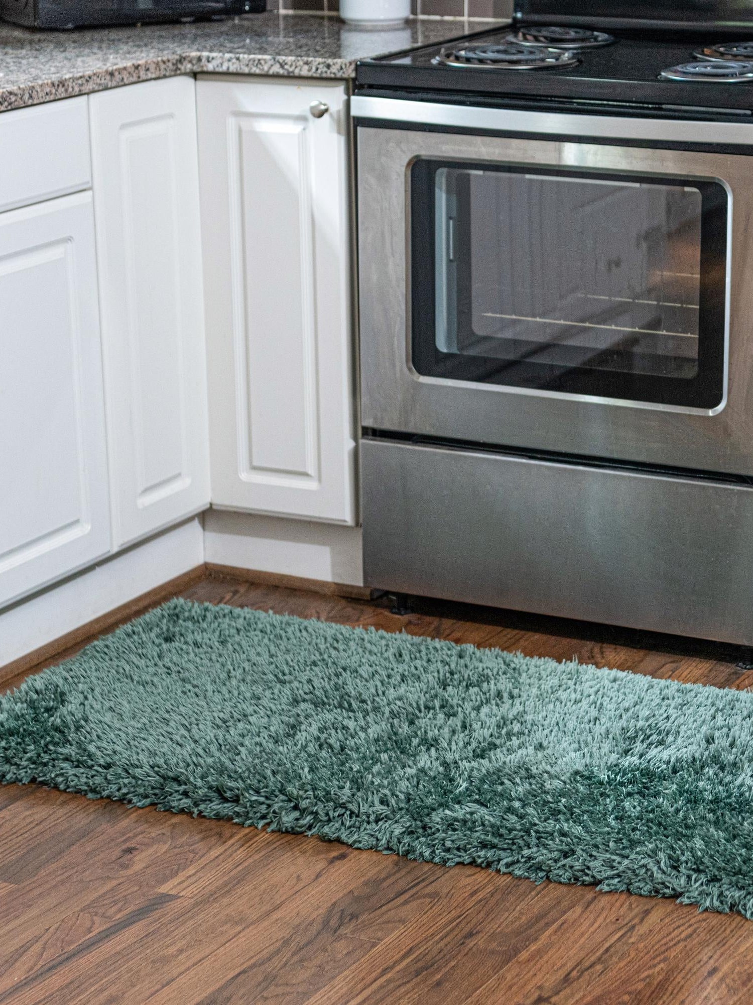 Forest Green 2' 7 x 10' Infinity Shag Runner Area Rug Thick Soft Touch Fluffy & Plush Shaggy Pile 100% Polypropylene With Jute Backing Solid Color Minimalist Carpet for Sale at Rug Engine