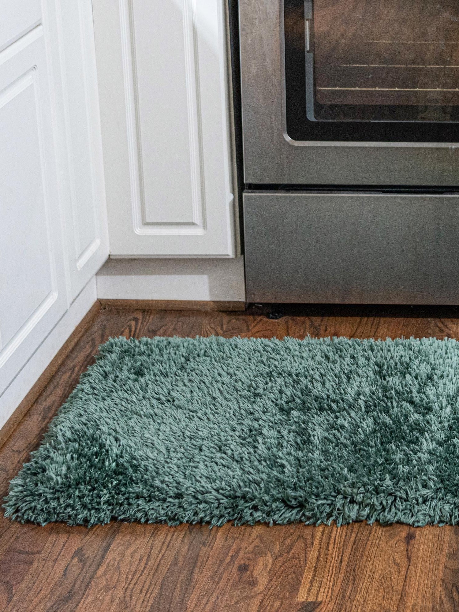 Forest Green 2' x 6' 5 Infinity Shag Runner Area Rug Thick Soft Touch Fluffy & Plush Shaggy Pile 100% Polypropylene With Jute Backing Solid Color Minimalist Carpet for Sale at Rug Engine