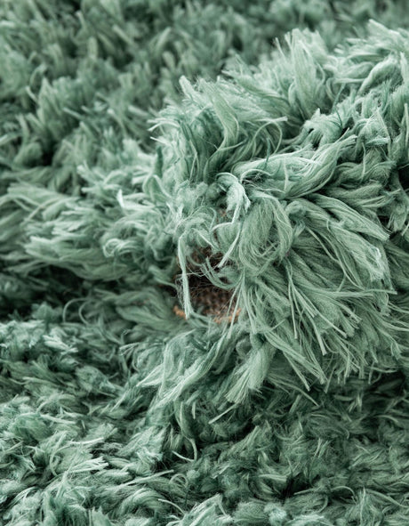 Forest Green 2' 7 x 10' Infinity Shag Runner Area Rug Thick Soft Touch Fluffy & Plush Shaggy Pile 100% Polypropylene With Jute Backing Solid Color Minimalist Carpet for Sale at Rug Engine