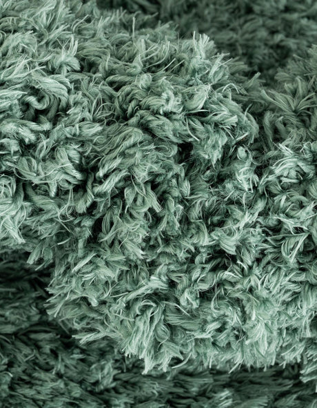Forest Green 2' x 6' 5 Infinity Shag Runner Area Rug Thick Soft Touch Fluffy & Plush Shaggy Pile 100% Polypropylene With Jute Backing Solid Color Minimalist Carpet for Sale at Rug Engine
