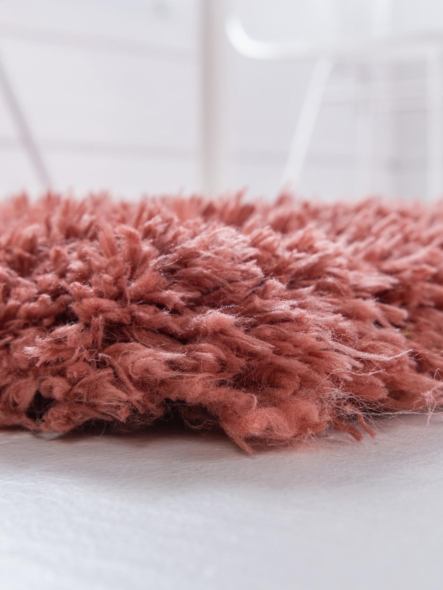 Vintage Rose 8' x 10' Infinity Shag Rectangle Area Rug Thick Soft Touch Fluffy & Plush Shaggy Pile 100% Polypropylene With Jute Backing Solid Color Minimalist Carpet for Sale at Rug Engine