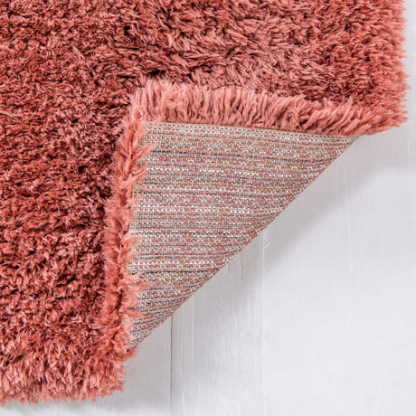 Vintage Rose 7' 1 x 10' Infinity Shag Rectangle Area Rug Thick Soft Touch Fluffy & Plush Shaggy Pile 100% Polypropylene With Jute Backing Solid Color Minimalist Carpet for Sale at Rug Engine