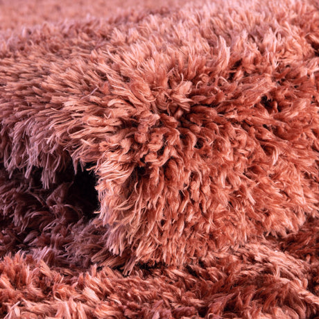 Vintage Rose 7' 1 x 10' Infinity Shag Rectangle Area Rug Thick Soft Touch Fluffy & Plush Shaggy Pile 100% Polypropylene With Jute Backing Solid Color Minimalist Carpet for Sale at Rug Engine