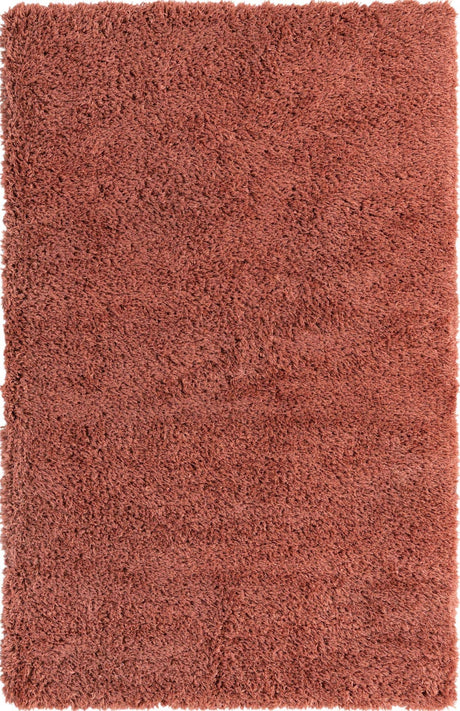 Vintage Rose 5' 1 x 8' Infinity Shag Rectangle Area Rug Thick Soft Touch Fluffy & Plush Shaggy Pile 100% Polypropylene With Jute Backing Solid Color Minimalist Carpet for Sale at Rug Engine