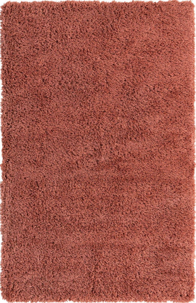 Vintage Rose 5' 1 x 8' Infinity Shag Rectangle Area Rug Thick Soft Touch Fluffy & Plush Shaggy Pile 100% Polypropylene With Jute Backing Solid Color Minimalist Carpet for Sale at Rug Engine