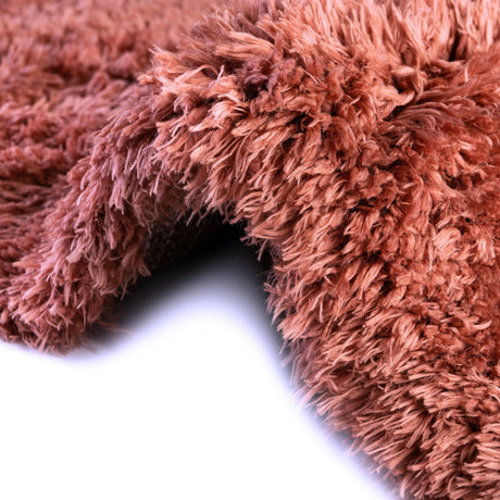 Vintage Rose 8' x 8' Infinity Shag Square Area Rug Thick Soft Touch Fluffy & Plush Shaggy Pile 100% Polypropylene With Jute Backing Solid Color Minimalist Carpet for Sale at Rug Engine