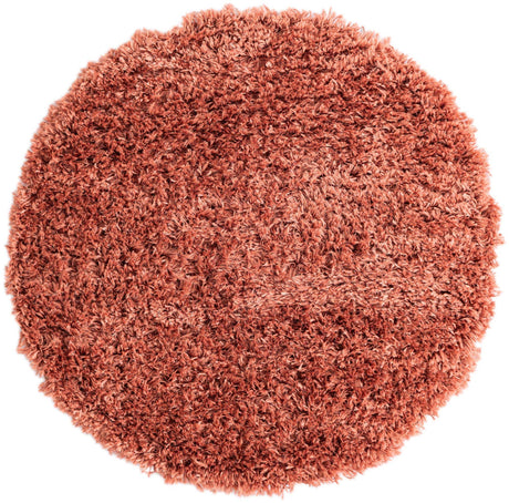 Vintage Rose 4' 1 x 4' 1 Infinity Shag Round Area Rug Thick Soft Touch Fluffy & Plush Shaggy Pile 100% Polypropylene With Jute Backing Solid Color Minimalist Carpet for Sale at Rug Engine
