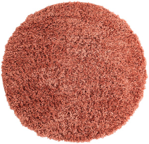 Vintage Rose 5' 1 x 5' 1 Infinity Shag Round Area Rug Thick Soft Touch Fluffy & Plush Shaggy Pile 100% Polypropylene With Jute Backing Solid Color Minimalist Carpet for Sale at Rug Engine