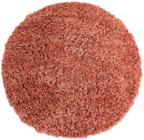 Vintage Rose 5' 1 x 5' 1 Infinity Shag Round Area Rug Thick Soft Touch Fluffy & Plush Shaggy Pile 100% Polypropylene With Jute Backing Solid Color Minimalist Carpet for Sale at Rug Engine