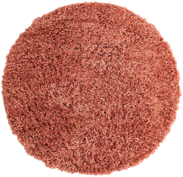 Vintage Rose 5' 1 x 5' 1 Infinity Shag Round Area Rug Thick Soft Touch Fluffy & Plush Shaggy Pile 100% Polypropylene With Jute Backing Solid Color Minimalist Carpet for Sale at Rug Engine