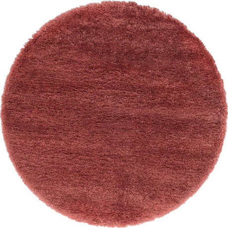 Vintage Rose 6' 7 x 6' 7 Infinity Shag Round Area Rug Thick Soft Touch Fluffy & Plush Shaggy Pile 100% Polypropylene With Jute Backing Solid Color Minimalist Carpet for Sale at Rug Engine