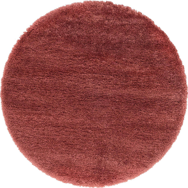 Vintage Rose 6' 7 x 6' 7 Infinity Shag Round Area Rug Thick Soft Touch Fluffy & Plush Shaggy Pile 100% Polypropylene With Jute Backing Solid Color Minimalist Carpet for Sale at Rug Engine