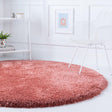 Vintage Rose 6' 1 x 6' 1 Infinity Shag Round Area Rug Thick Soft Touch Fluffy & Plush Shaggy Pile 100% Polypropylene With Jute Backing Solid Color Minimalist Carpet for Sale at Rug Engine