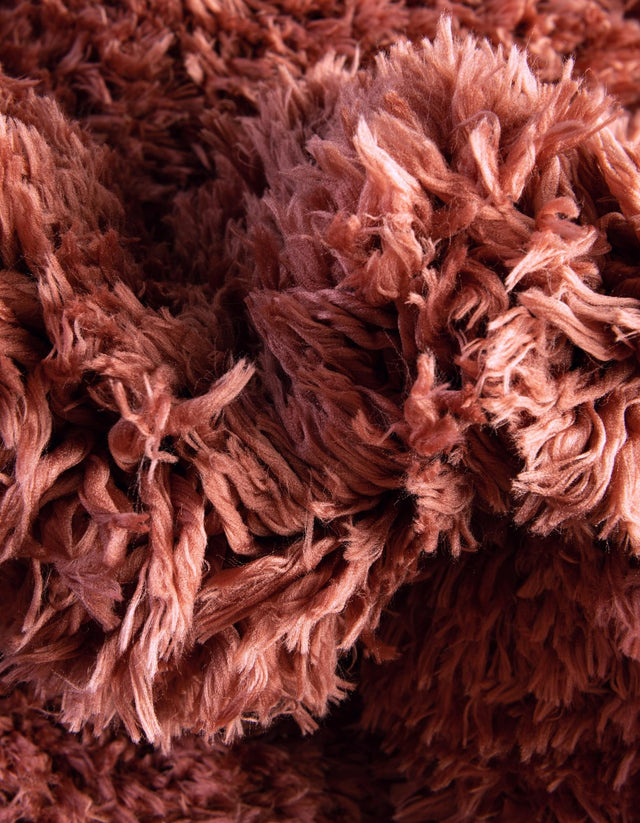 Vintage Rose 6' 1 x 6' 1 Infinity Shag Round Area Rug Thick Soft Touch Fluffy & Plush Shaggy Pile 100% Polypropylene With Jute Backing Solid Color Minimalist Carpet for Sale at Rug Engine