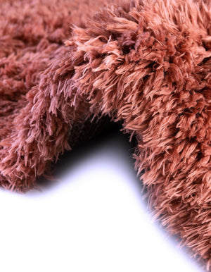 Vintage Rose 6' 1 x 6' 1 Infinity Shag Round Area Rug Thick Soft Touch Fluffy & Plush Shaggy Pile 100% Polypropylene With Jute Backing Solid Color Minimalist Carpet for Sale at Rug Engine