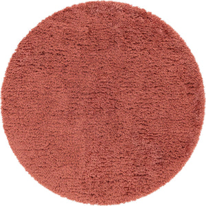 Vintage Rose 6' 1 x 6' 1 Infinity Shag Round Area Rug Thick Soft Touch Fluffy & Plush Shaggy Pile 100% Polypropylene With Jute Backing Solid Color Minimalist Carpet for Sale at Rug Engine