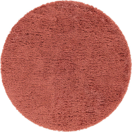 Vintage Rose 6' 1 x 6' 1 Infinity Shag Round Area Rug Thick Soft Touch Fluffy & Plush Shaggy Pile 100% Polypropylene With Jute Backing Solid Color Minimalist Carpet for Sale at Rug Engine