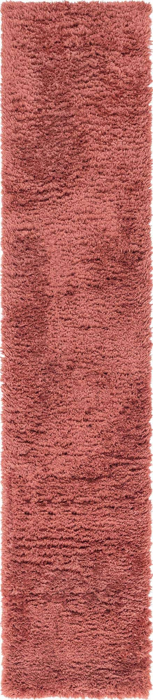 Vintage Rose 2' 7 x 13' 1 Infinity Shag Runner Area Rug Thick Soft Touch Fluffy & Plush Shaggy Pile 100% Polypropylene With Jute Backing Solid Color Minimalist Carpet for Sale at Rug Engine