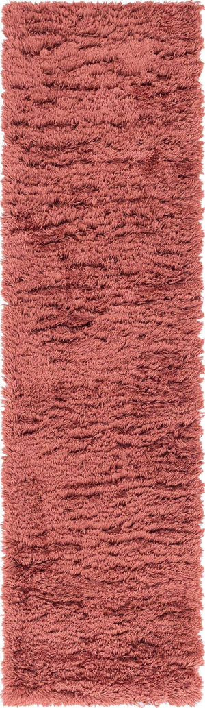 Vintage Rose 2' 7 x 10' Infinity Shag Runner Area Rug Thick Soft Touch Fluffy & Plush Shaggy Pile 100% Polypropylene With Jute Backing Solid Color Minimalist Carpet for Sale at Rug Engine