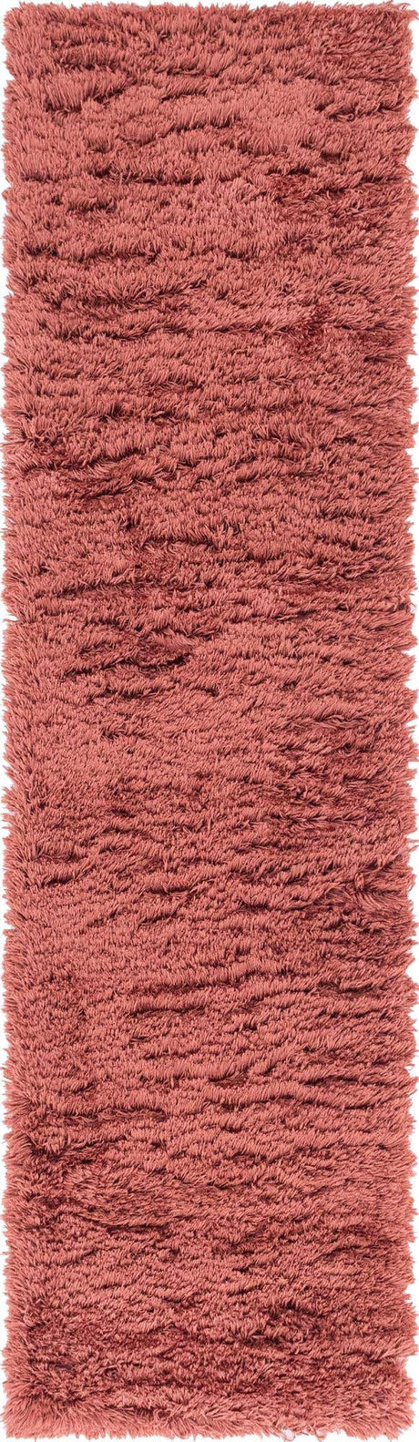 Vintage Rose 2' 7 x 10' Infinity Shag Runner Area Rug Thick Soft Touch Fluffy & Plush Shaggy Pile 100% Polypropylene With Jute Backing Solid Color Minimalist Carpet for Sale at Rug Engine