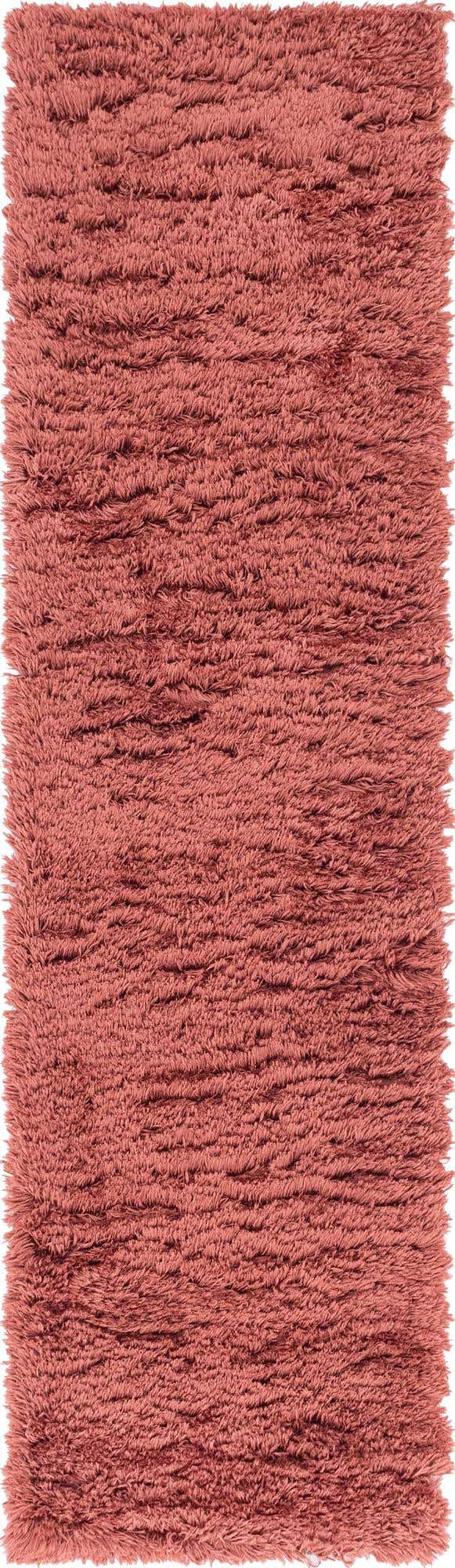Vintage Rose 2' 7 x 10' Infinity Shag Runner Area Rug Thick Soft Touch Fluffy & Plush Shaggy Pile 100% Polypropylene With Jute Backing Solid Color Minimalist Carpet for Sale at Rug Engine