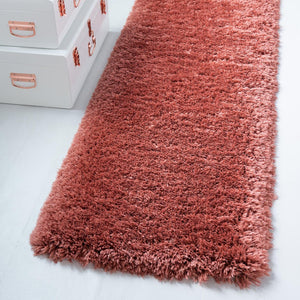 Vintage Rose 2' 7 x 13' 1 Infinity Shag Runner Area Rug Thick Soft Touch Fluffy & Plush Shaggy Pile 100% Polypropylene With Jute Backing Solid Color Minimalist Carpet for Sale at Rug Engine