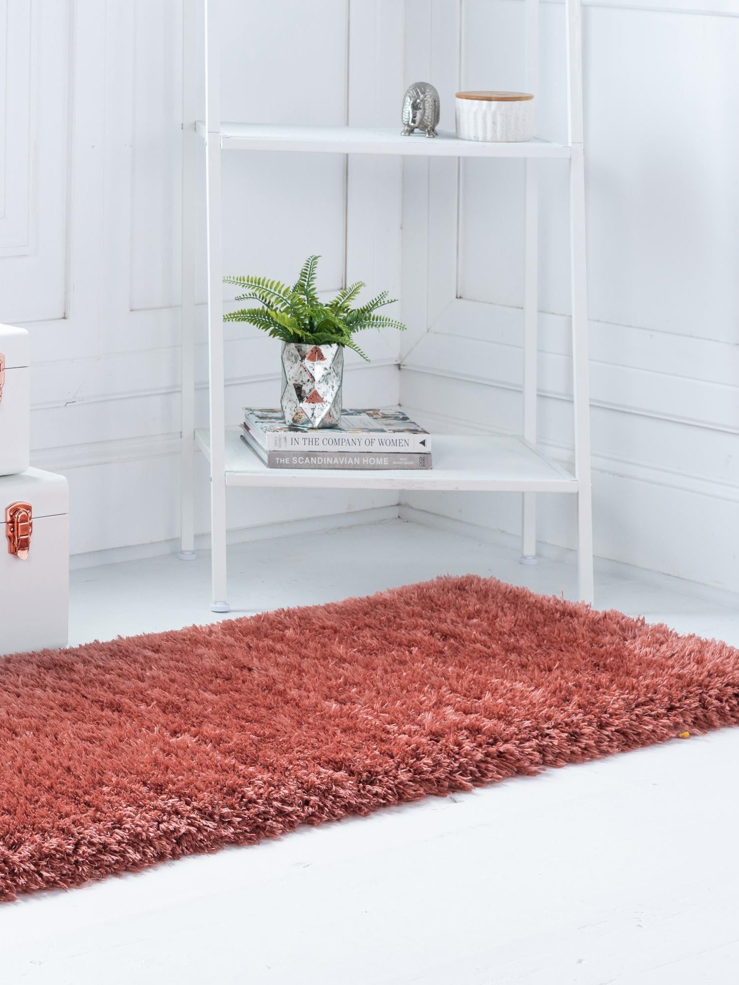 Vintage Rose 2' 7 x 10' Infinity Shag Runner Area Rug Thick Soft Touch Fluffy & Plush Shaggy Pile 100% Polypropylene With Jute Backing Solid Color Minimalist Carpet for Sale at Rug Engine