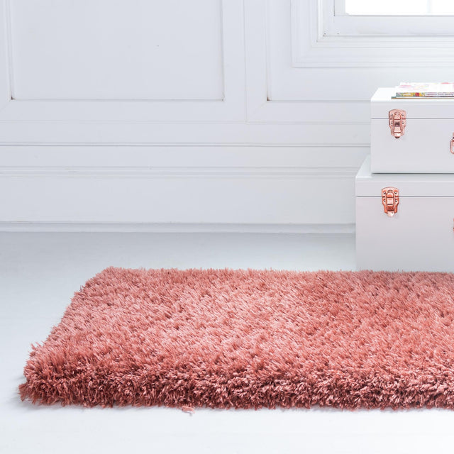 Vintage Rose 2' 7 x 10' Infinity Shag Runner Area Rug Thick Soft Touch Fluffy & Plush Shaggy Pile 100% Polypropylene With Jute Backing Solid Color Minimalist Carpet for Sale at Rug Engine