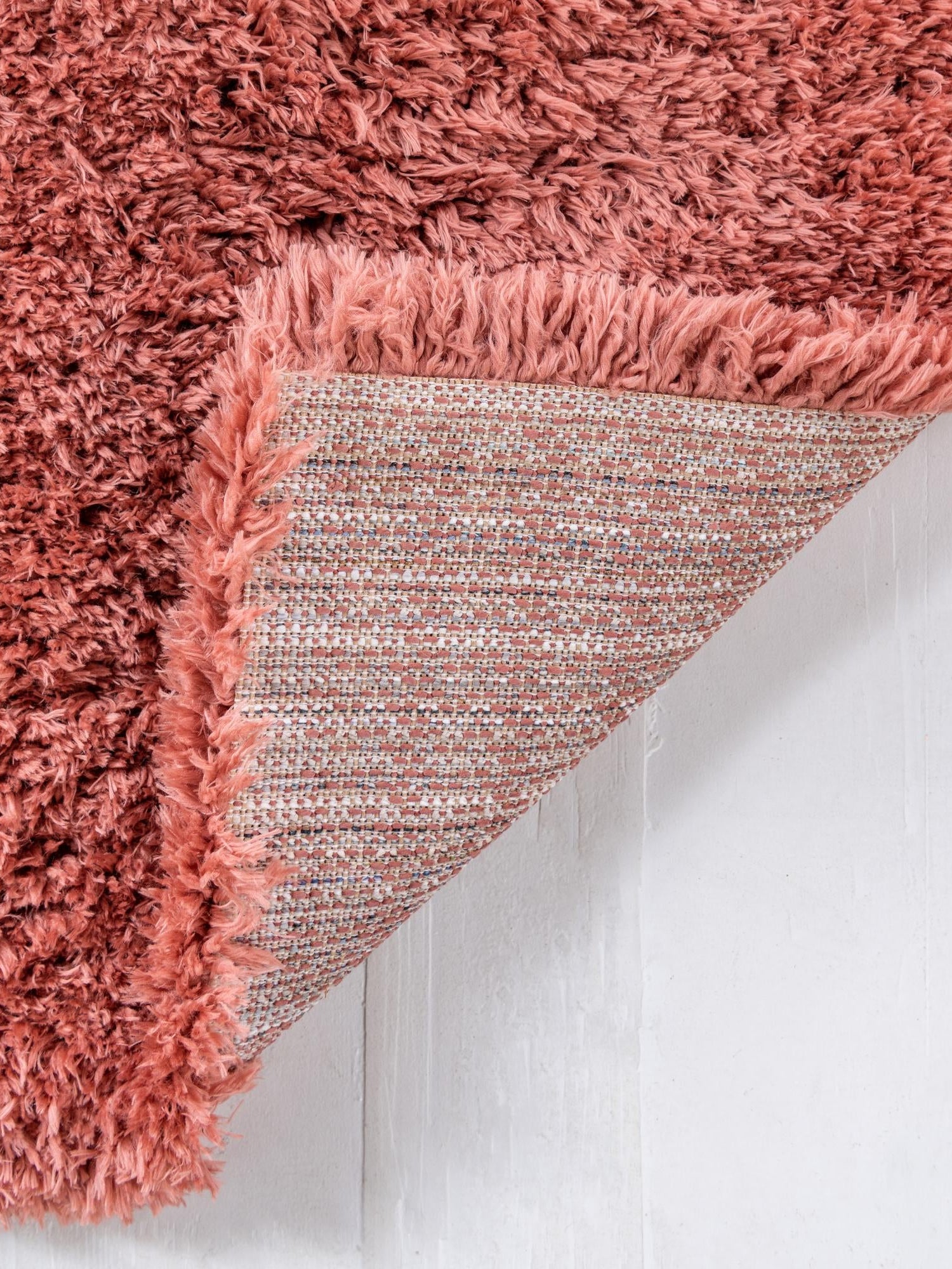 Vintage Rose 2' 7 x 10' Infinity Shag Runner Area Rug Thick Soft Touch Fluffy & Plush Shaggy Pile 100% Polypropylene With Jute Backing Solid Color Minimalist Carpet for Sale at Rug Engine