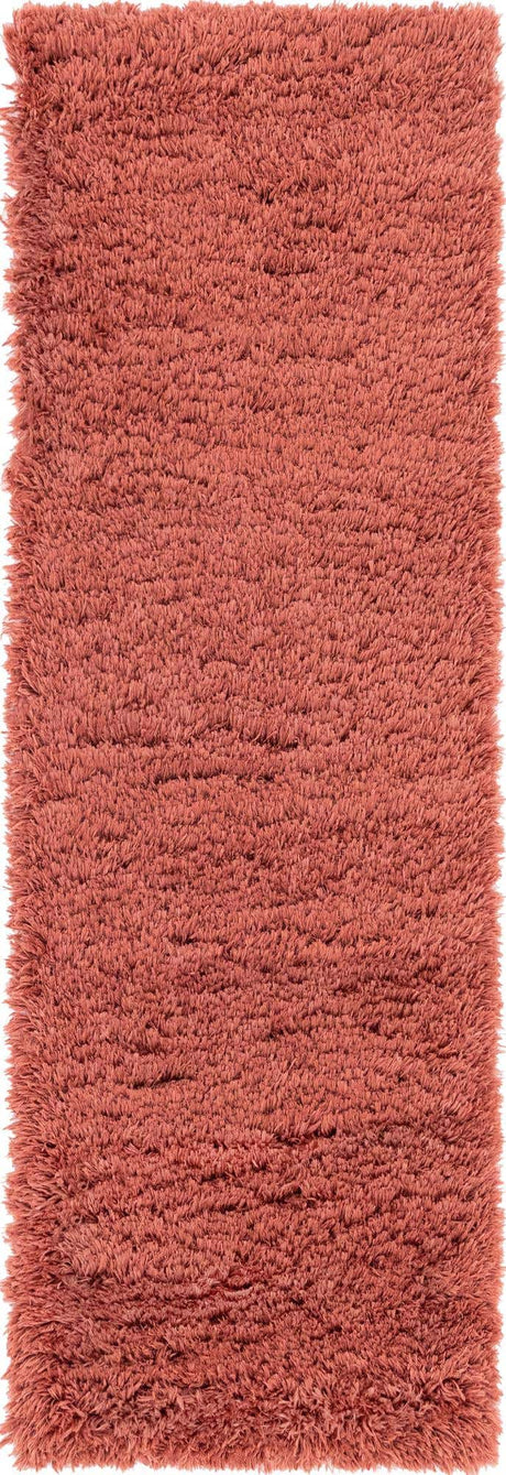 Vintage Rose 2' x 6' 5 Infinity Shag Runner Area Rug Thick Soft Touch Fluffy & Plush Shaggy Pile 100% Polypropylene With Jute Backing Solid Color Minimalist Carpet for Sale at Rug Engine