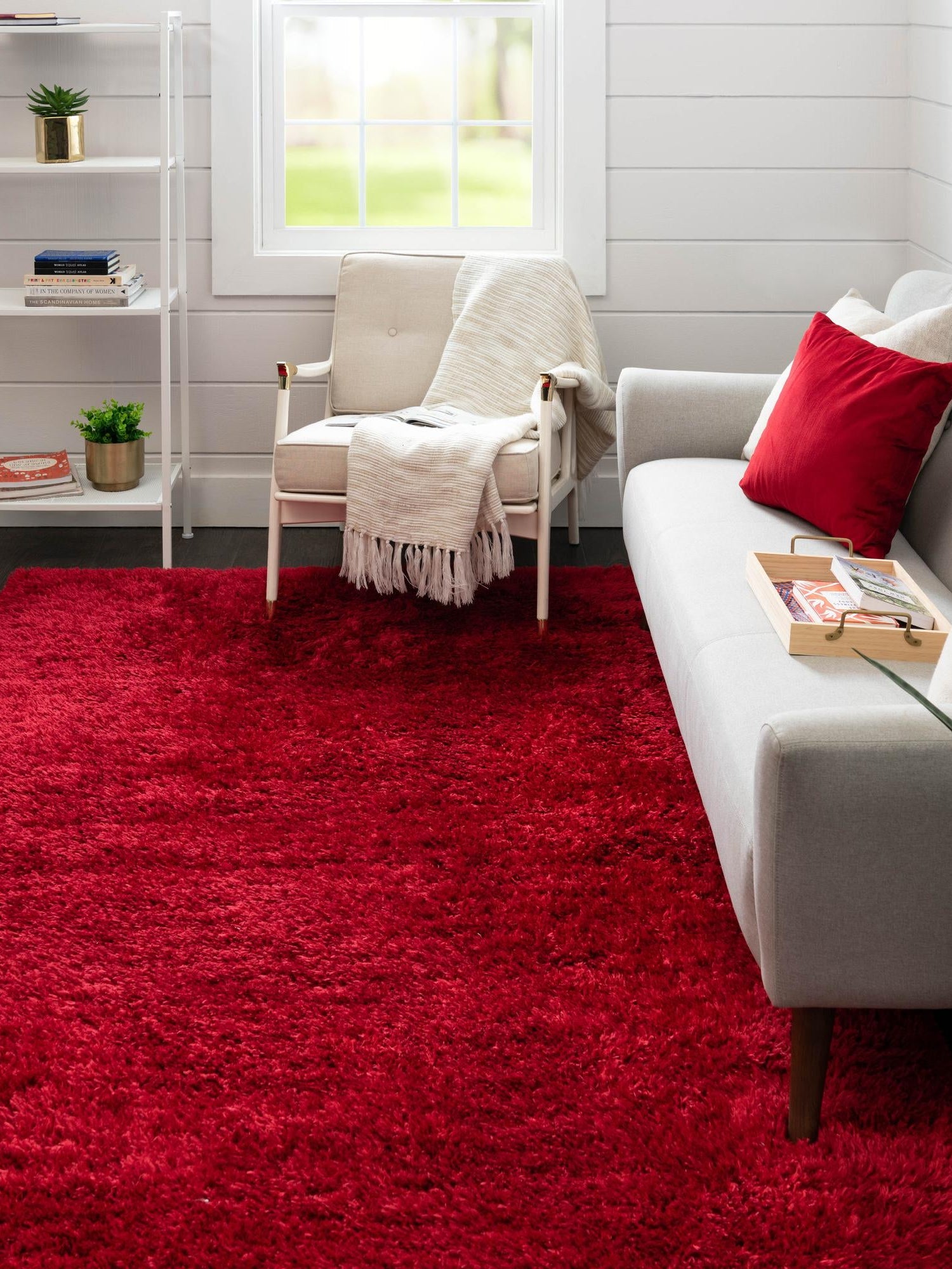 Merlot 3' 3 x 5' 3 Infinity Shag Rectangle Area Rug Thick Soft Touch Fluffy & Plush Shaggy Pile 100% Polypropylene With Jute Backing Solid Color Minimalist Carpet for Sale at Rug Engine
