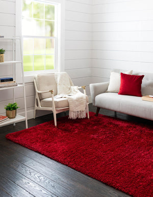 Merlot 3' 3 x 5' 3 Infinity Shag Rectangle Area Rug Thick Soft Touch Fluffy & Plush Shaggy Pile 100% Polypropylene With Jute Backing Solid Color Minimalist Carpet for Sale at Rug Engine