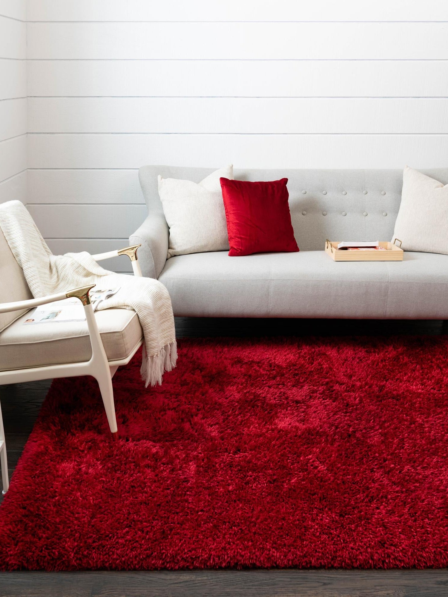 Merlot 8' x 11' Infinity Shag Rectangle Area Rug Thick Soft Touch Fluffy & Plush Shaggy Pile 100% Polypropylene With Jute Backing Solid Color Minimalist Carpet for Sale at Rug Engine