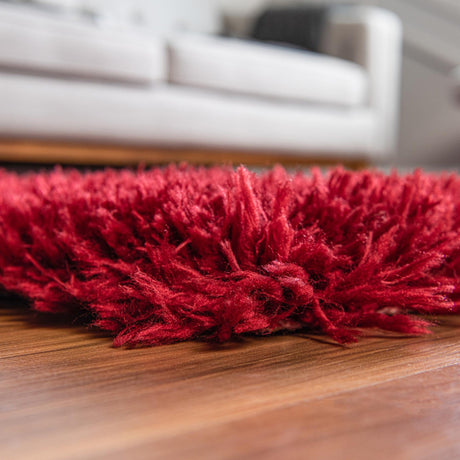 Merlot 6' 1 x 9' Infinity Shag Rectangle Area Rug Thick Soft Touch Fluffy & Plush Shaggy Pile 100% Polypropylene With Jute Backing Solid Color Minimalist Carpet for Sale at Rug Engine