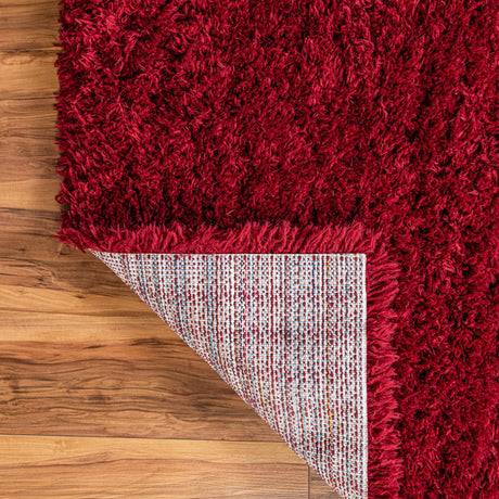 Merlot 6' 1 x 9' Infinity Shag Rectangle Area Rug Thick Soft Touch Fluffy & Plush Shaggy Pile 100% Polypropylene With Jute Backing Solid Color Minimalist Carpet for Sale at Rug Engine